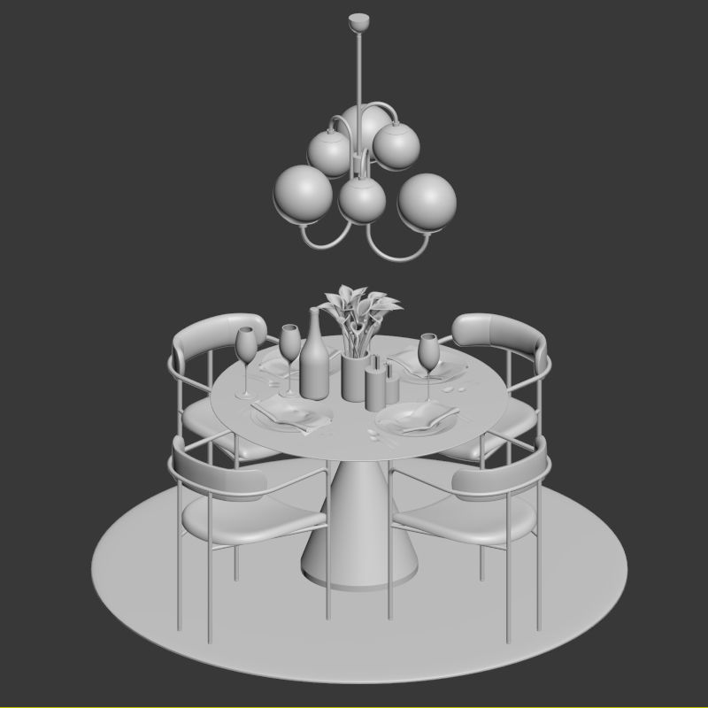 Dinning Set 06 3D model_3
