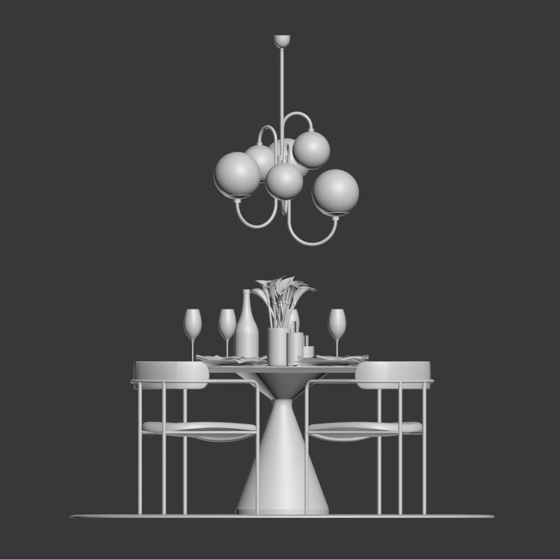 Dinning Set 06 3D model_1