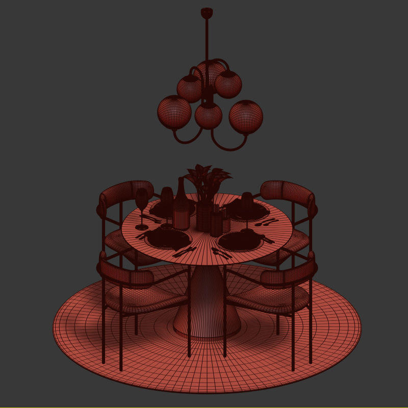 Dinning Set 06 3D model_4