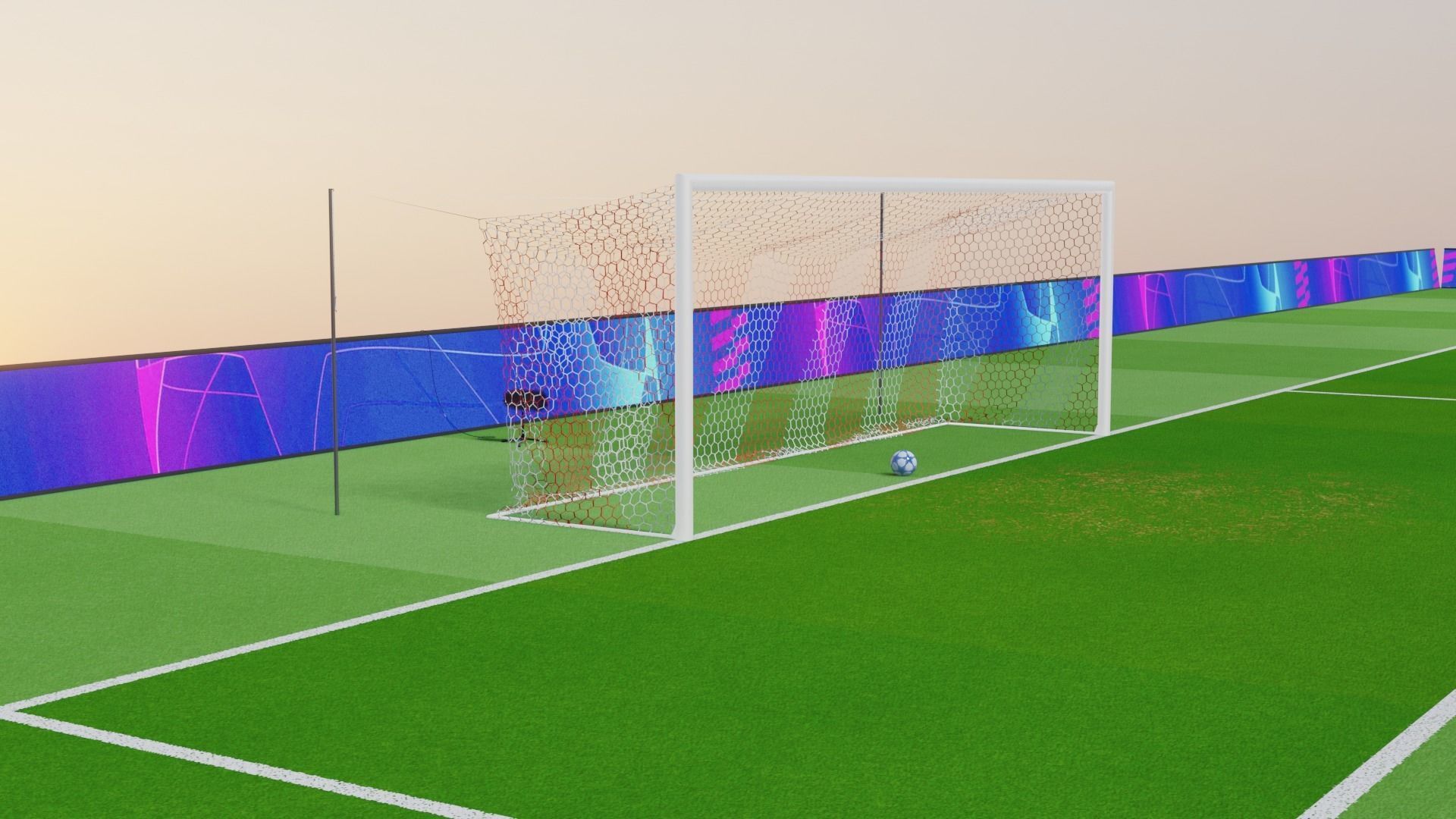 soccer field with goals 3D model CGTrader