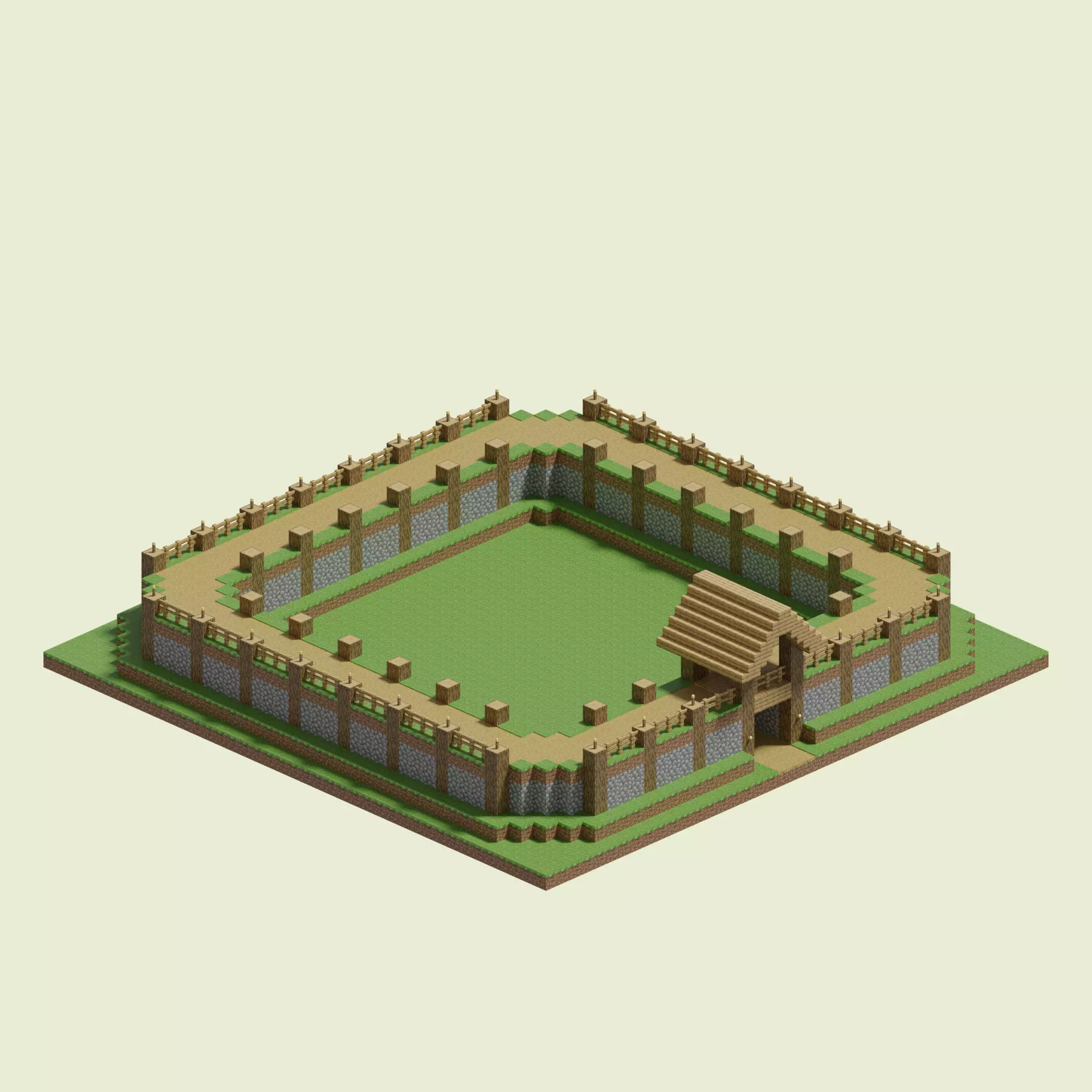 Rampart Walls 3D model