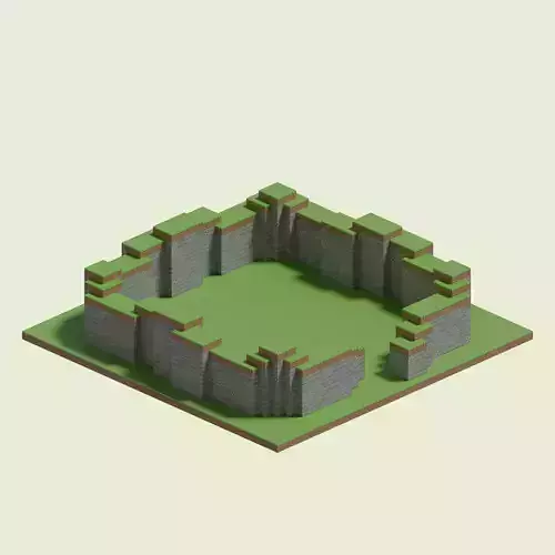 Ruined Walls 3D model