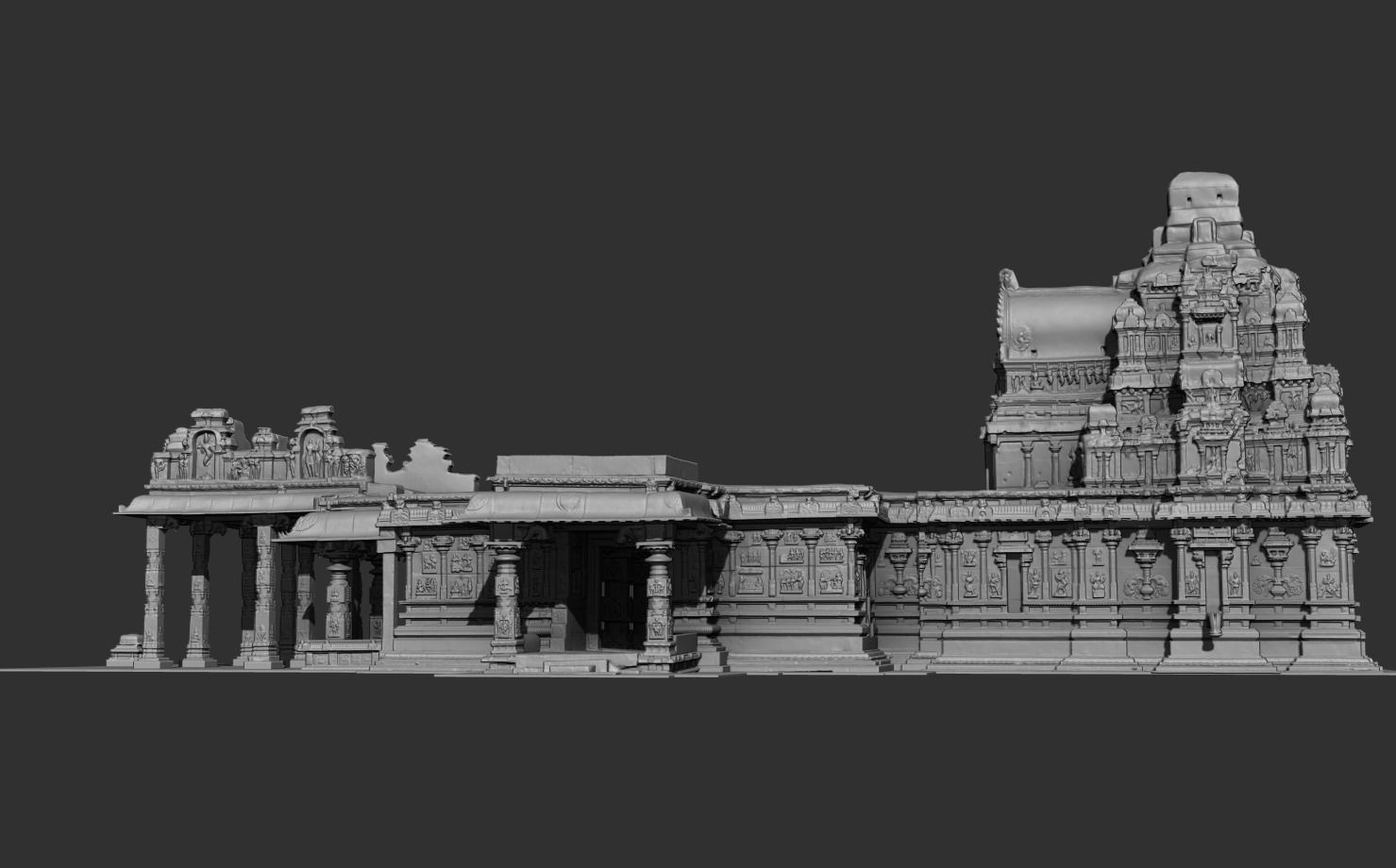 Hazara Rama Temple replica 3D print model_5