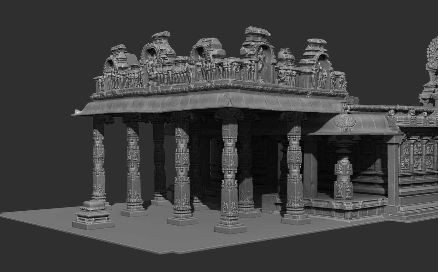 Hazara Rama Temple replica 3D print model_10