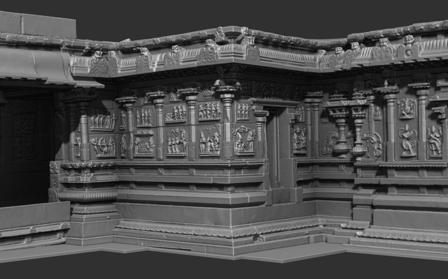 Hazara Rama Temple replica 3D print model_9