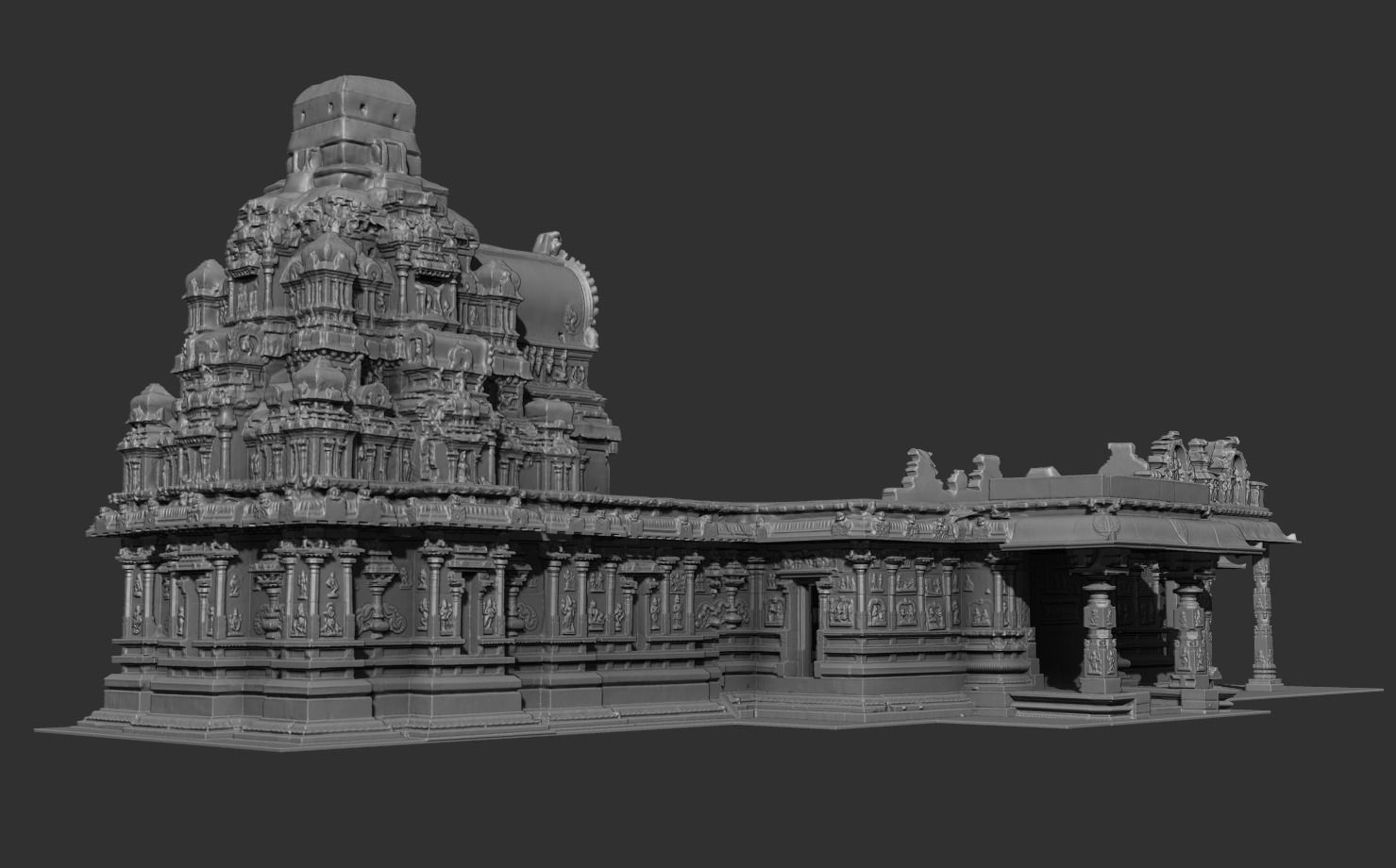 Hazara Rama Temple replica 3D print model_8