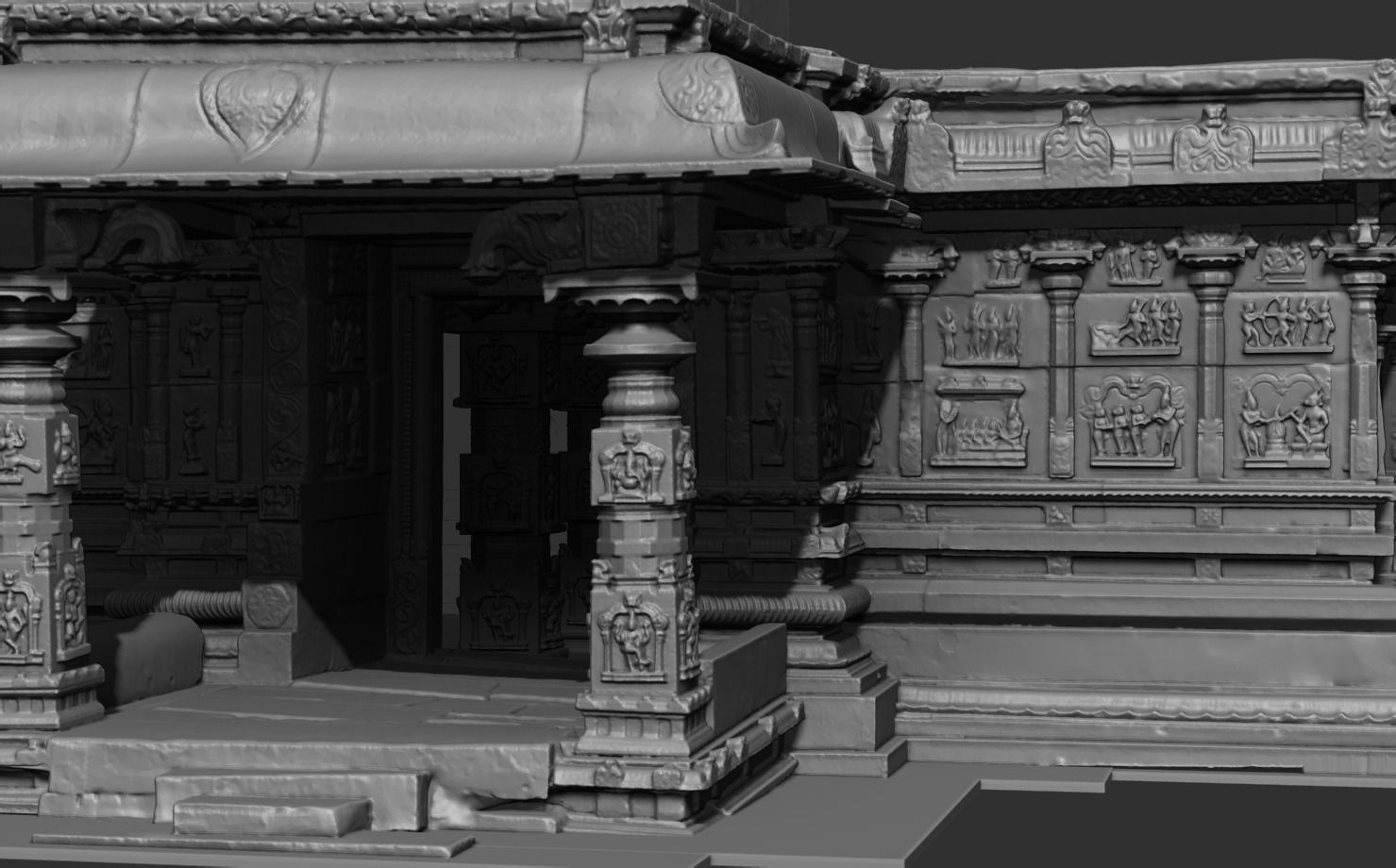 Hazara Rama Temple replica 3D print model_3