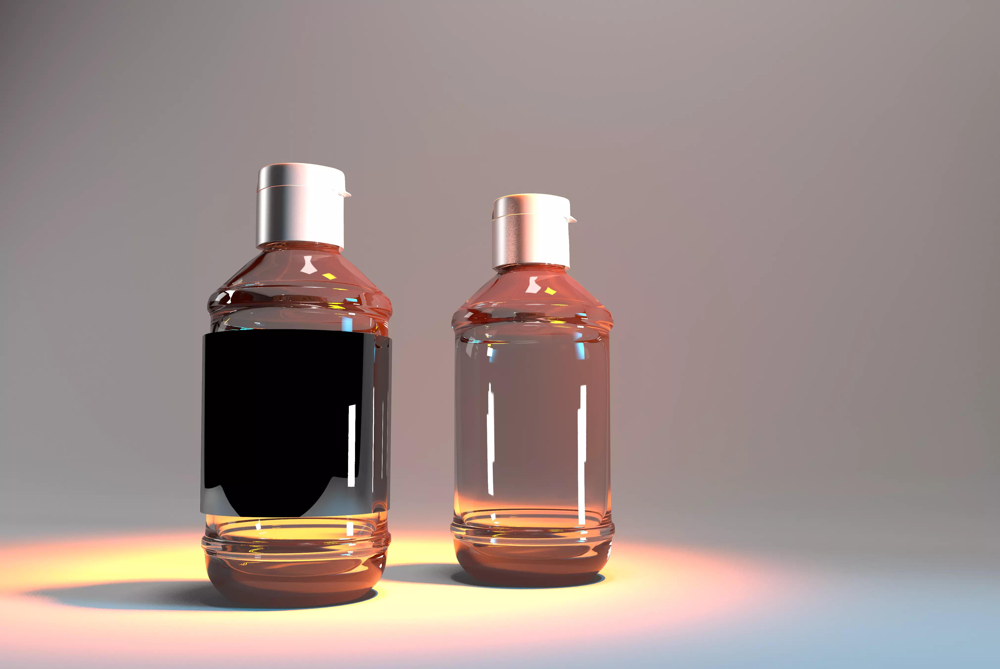 Bottle two bottles 3D model_0