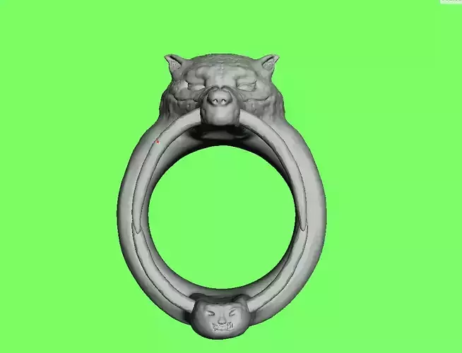 ring-wolf ring with head of tiger