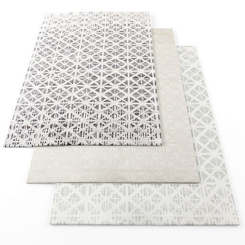 Rugs-888 three rugs with geometric patterns Low-poly 3D model