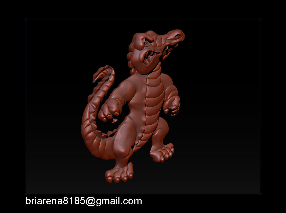 Pendant Little Crocodile - Gators 3D Relief  3D print model_14