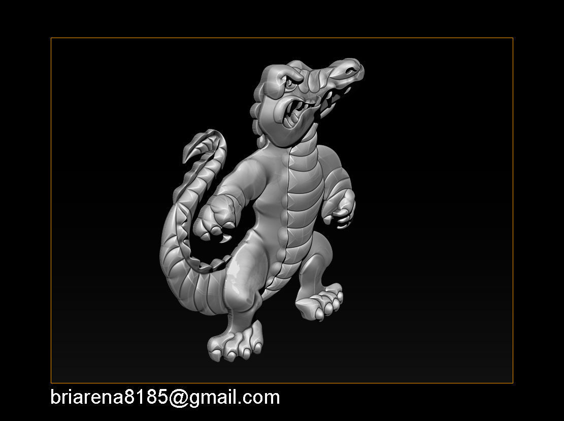 Pendant Little Crocodile - Gators 3D Relief  3D print model_8