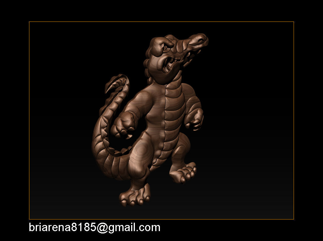 Pendant Little Crocodile - Gators 3D Relief  3D print model_13