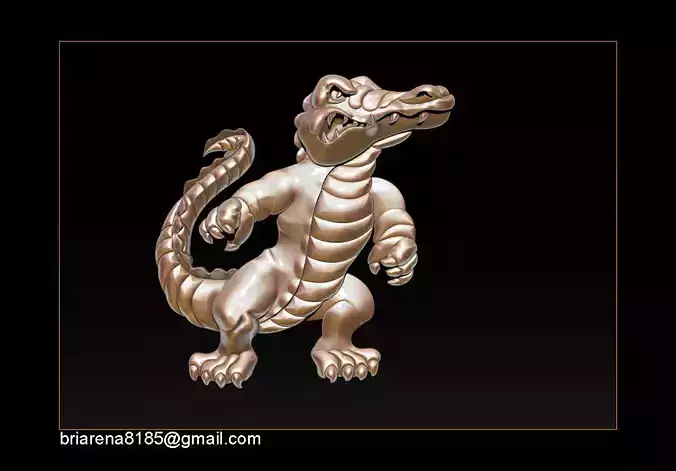 Pendant Little Crocodile - Gators 3D Relief  3D print model