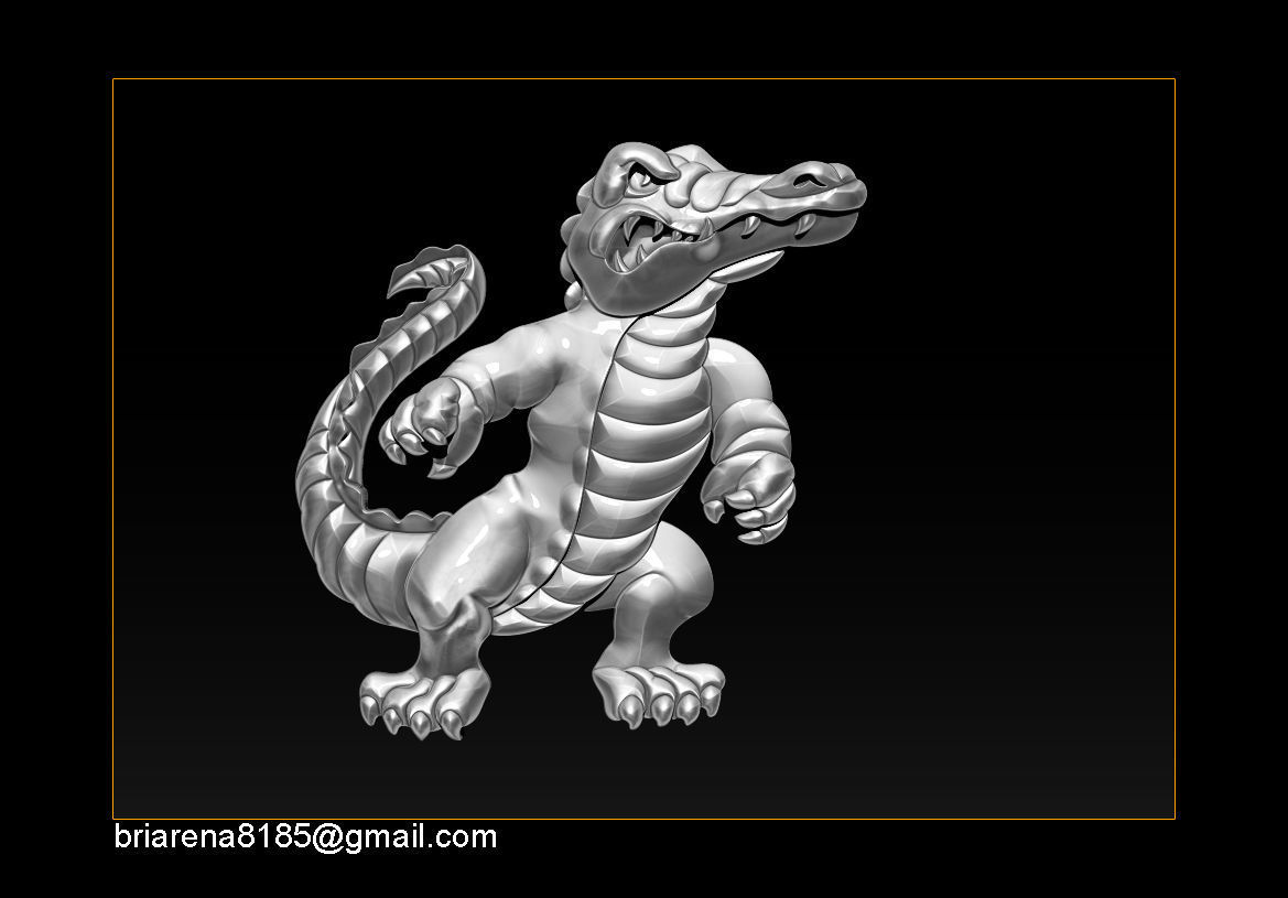 Pendant Little Crocodile - Gators 3D Relief  3D print model_1