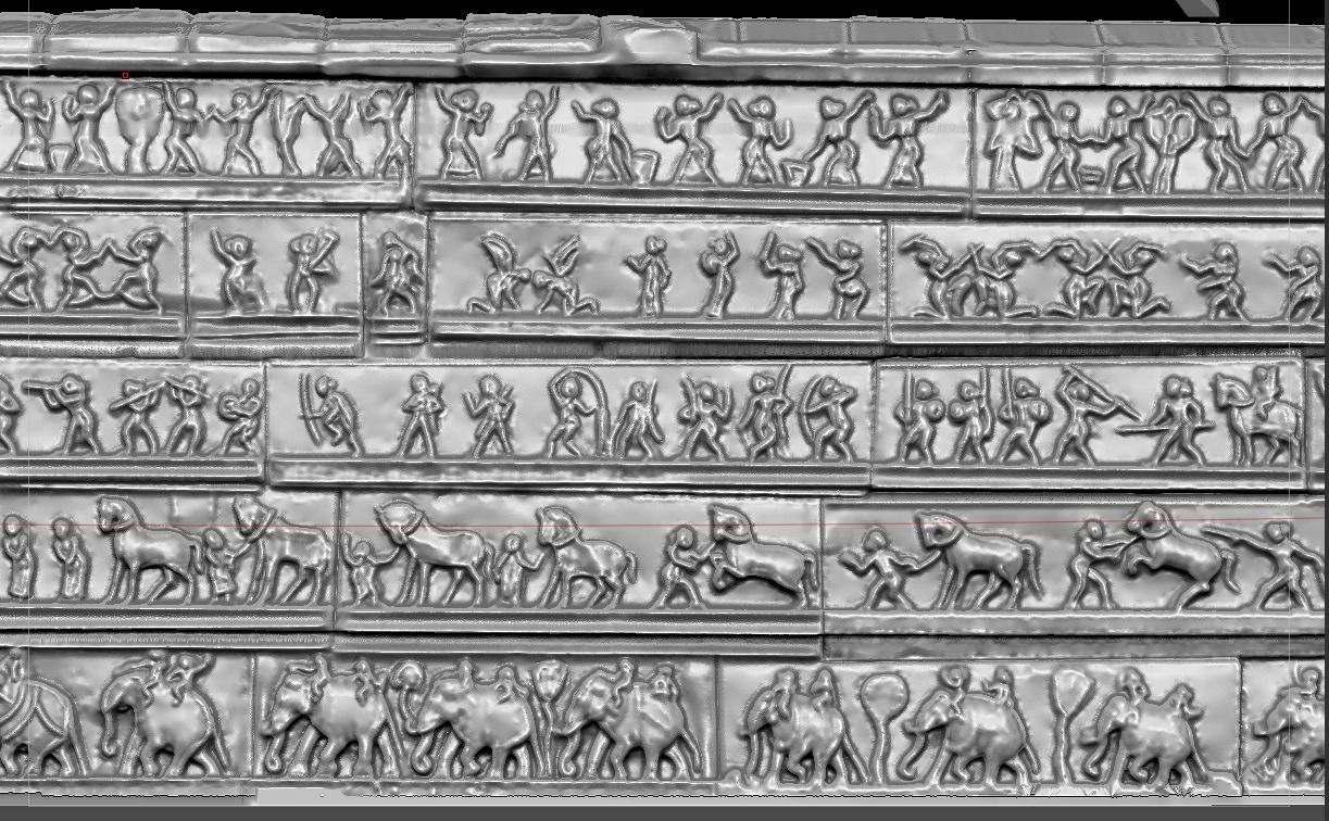 Hazara Rama Temple outer wall replica 3D print model_9