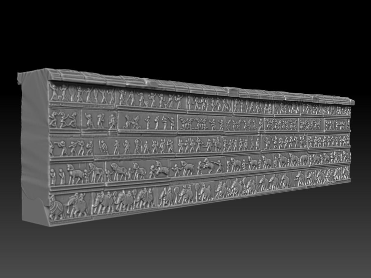 Hazara Rama Temple outer wall replica 3D print model_8