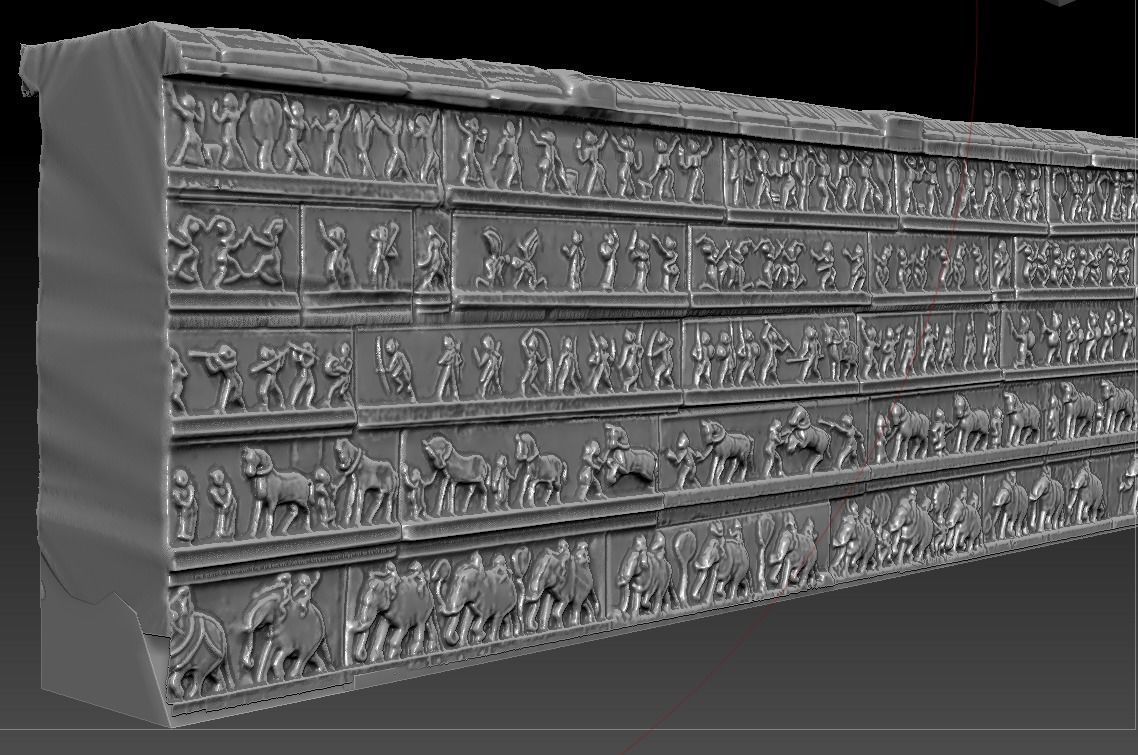 Hazara Rama Temple outer wall replica 3D print model_1