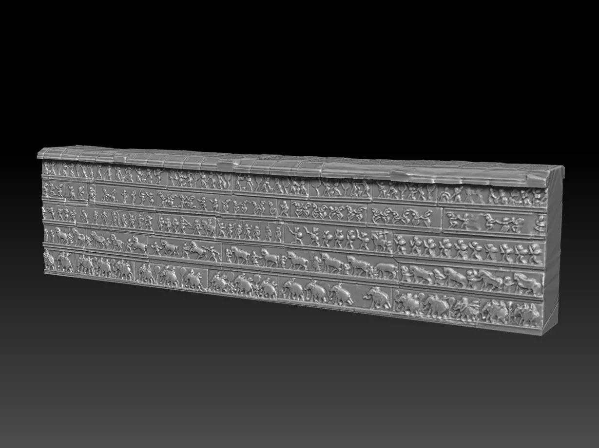 Hazara Rama Temple outer wall replica 3D print model_0