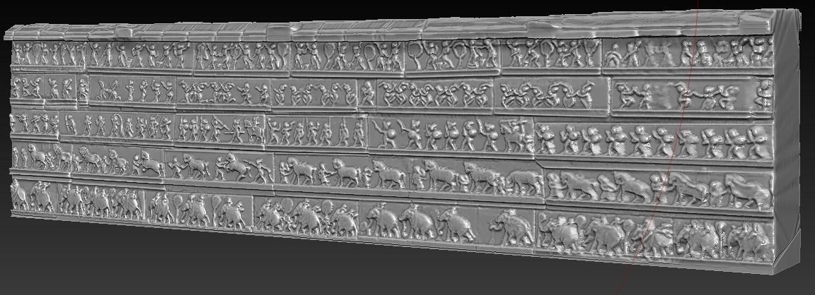 Hazara Rama Temple outer wall replica 3D print model_2