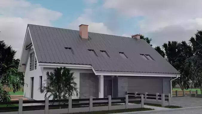 Modern house exterior and interior