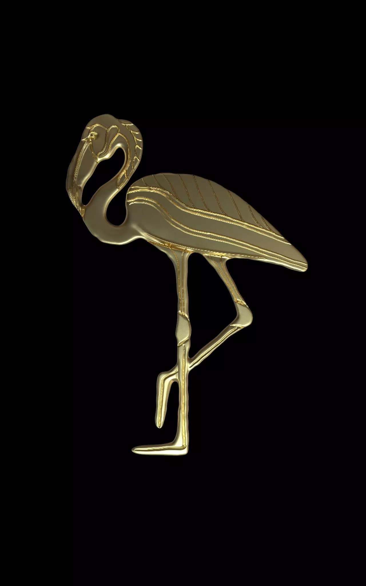 flamingo gold 3D print model