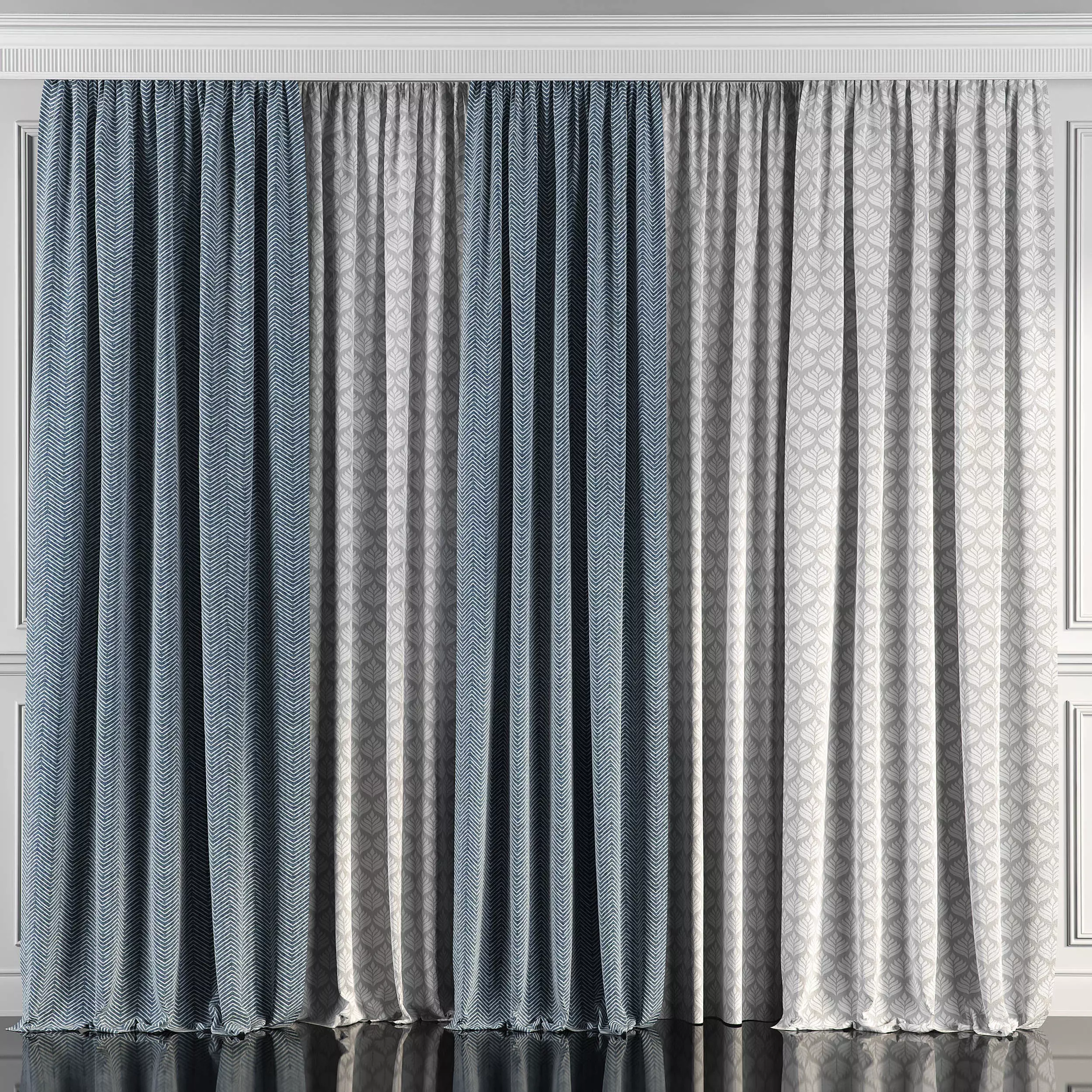 Curtain Set 75 3D model_0