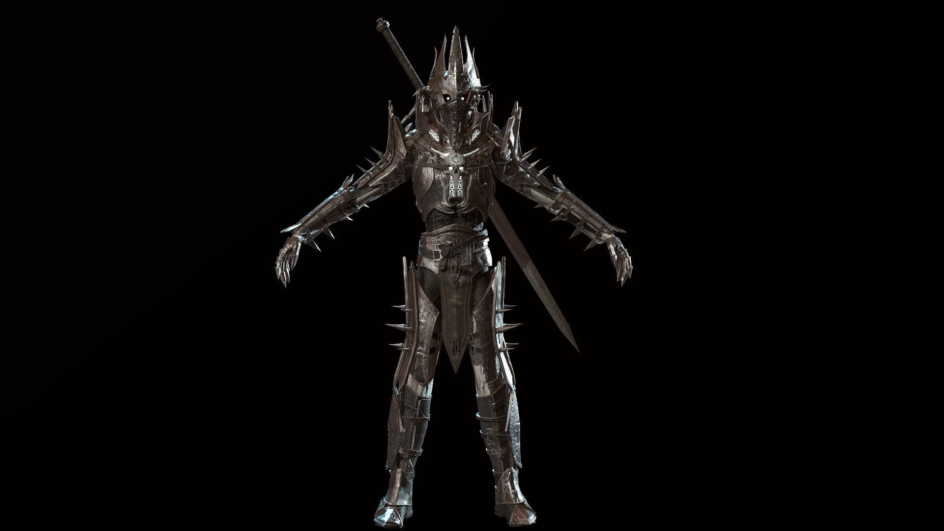 Skeleton5 lord of rings character Low-poly 3D model_7
