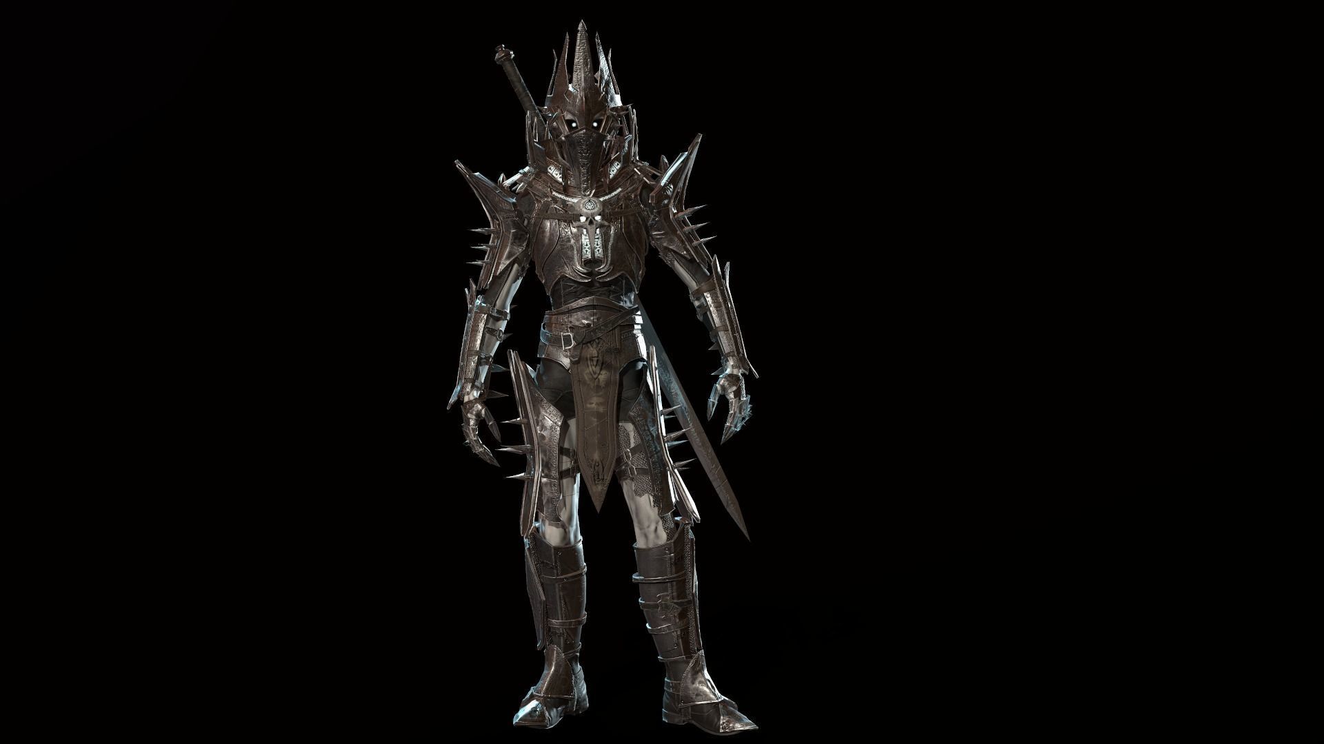 Skeleton5 lord of rings character Low-poly 3D model_4