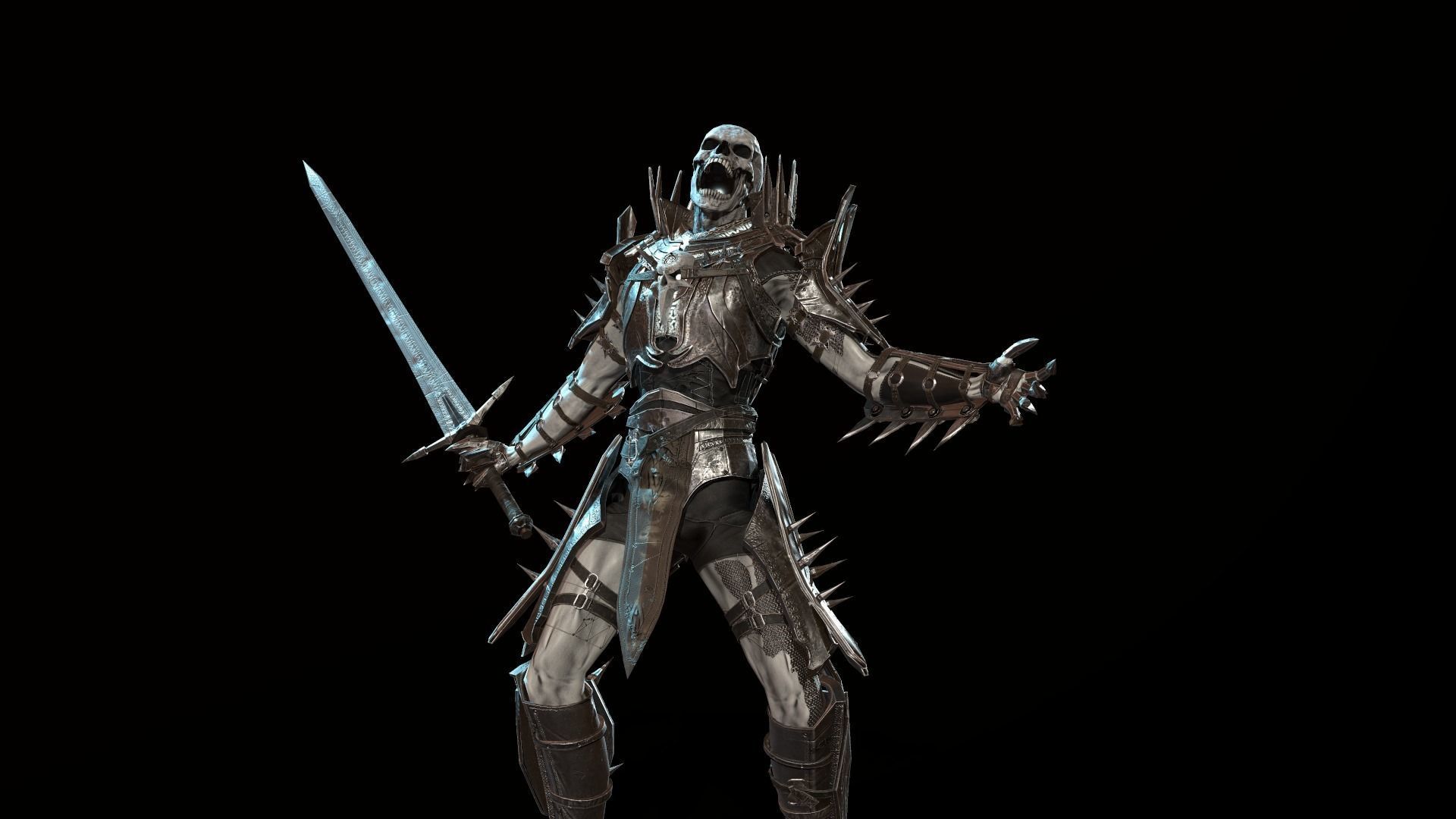 Skeleton5 lord of rings character Low-poly 3D model_3