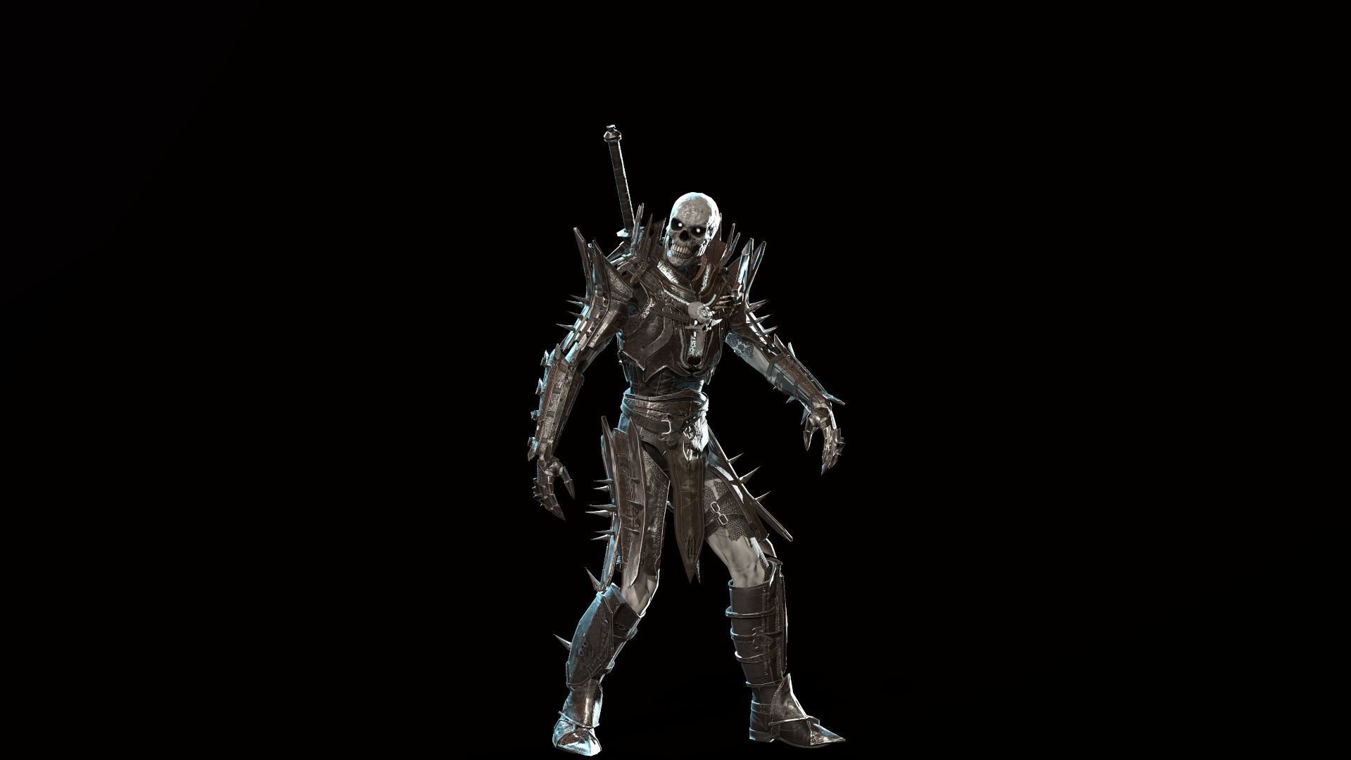 Skeleton5 lord of rings character Low-poly 3D model_19