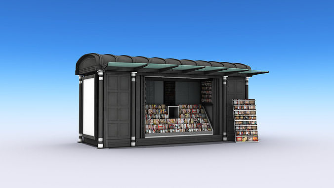 Newspaper Kiosk Low-poly 3D model