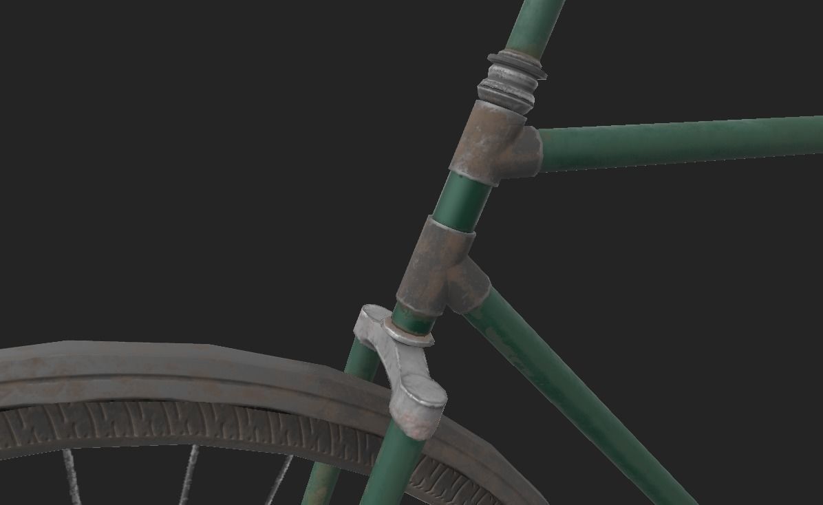 City Bicycle Low-poly 3D model_8