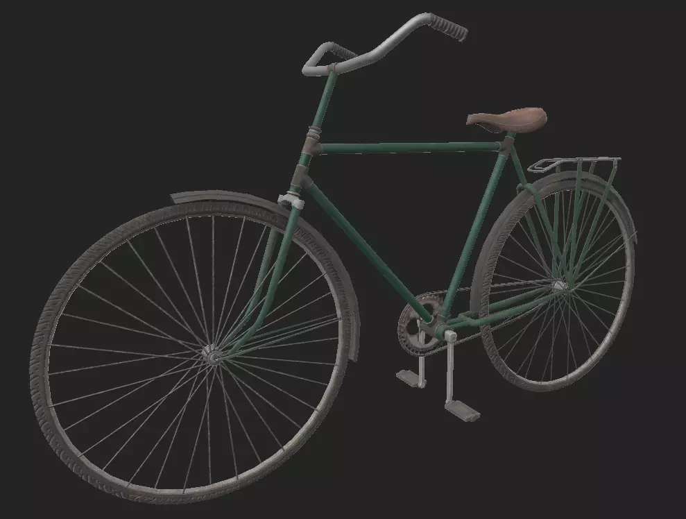 City Bicycle Low-poly 3D model_0