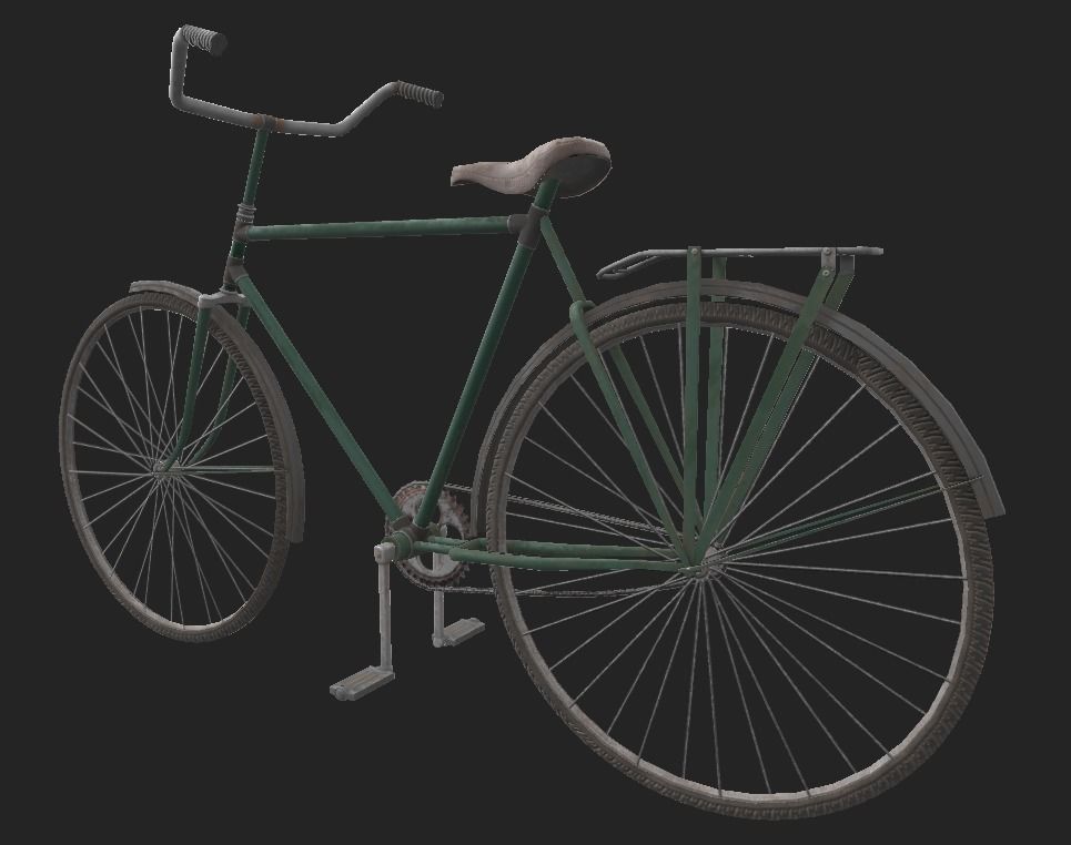City Bicycle Low-poly 3D model_1