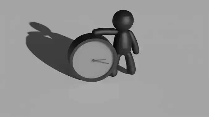 PBR Clock with a small guy attached