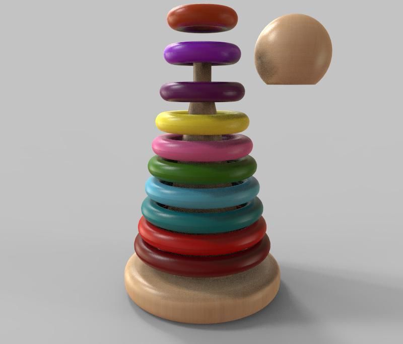 Stacking Rings 3D model_2