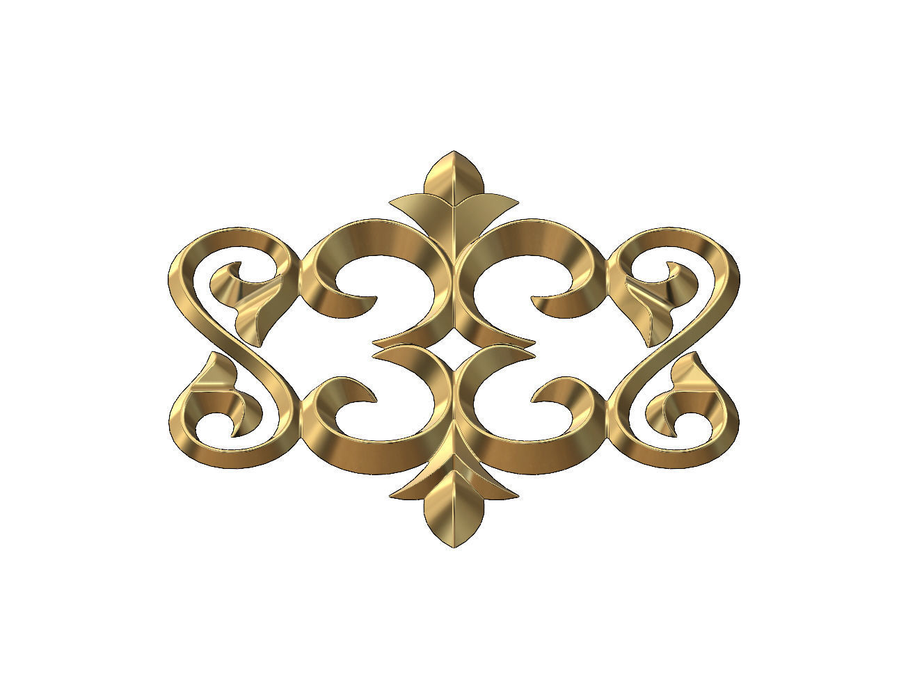 Floral Scroll molding and relief 3D print model_1