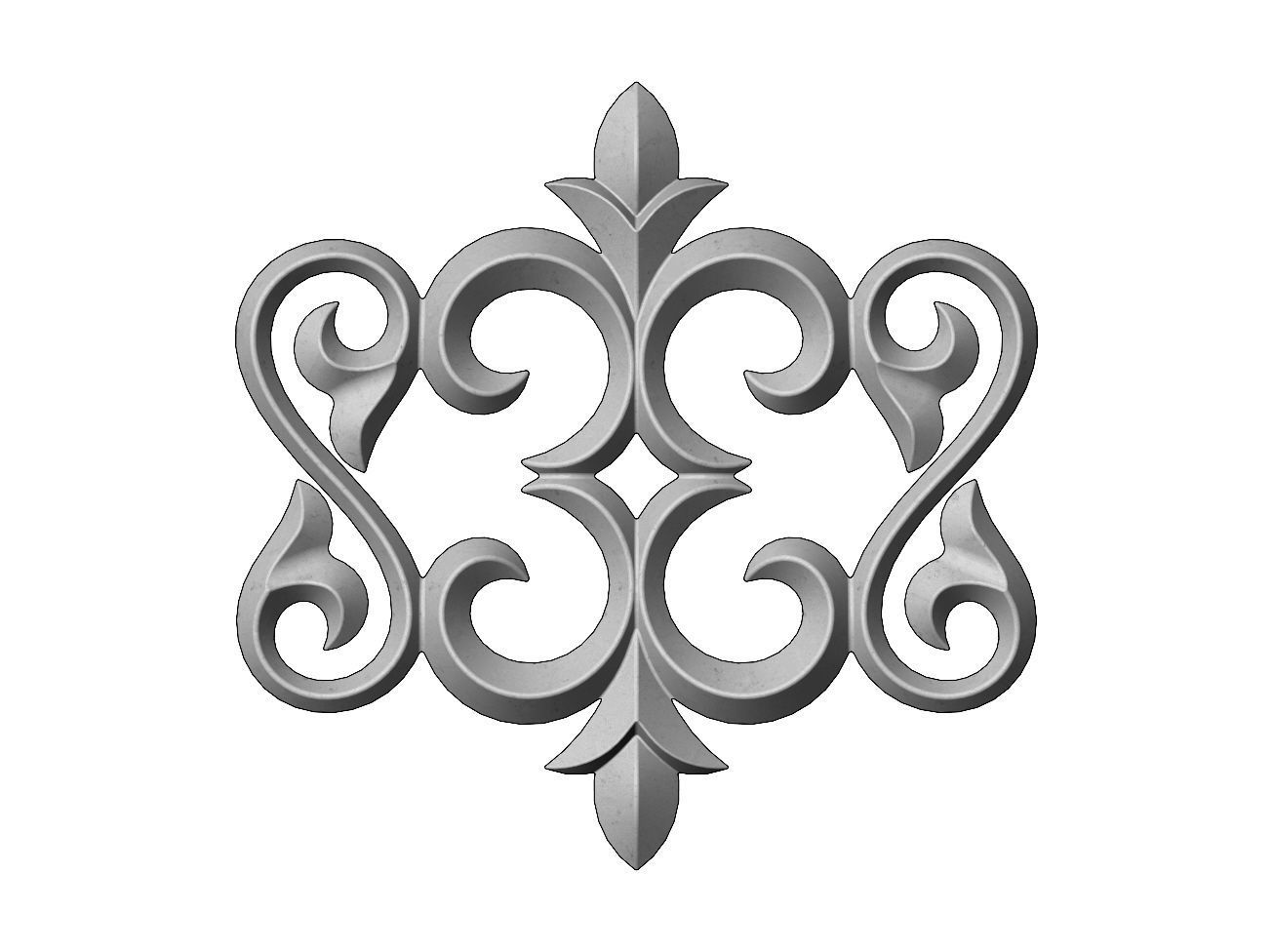 Floral Scroll molding and relief 3D print model_9