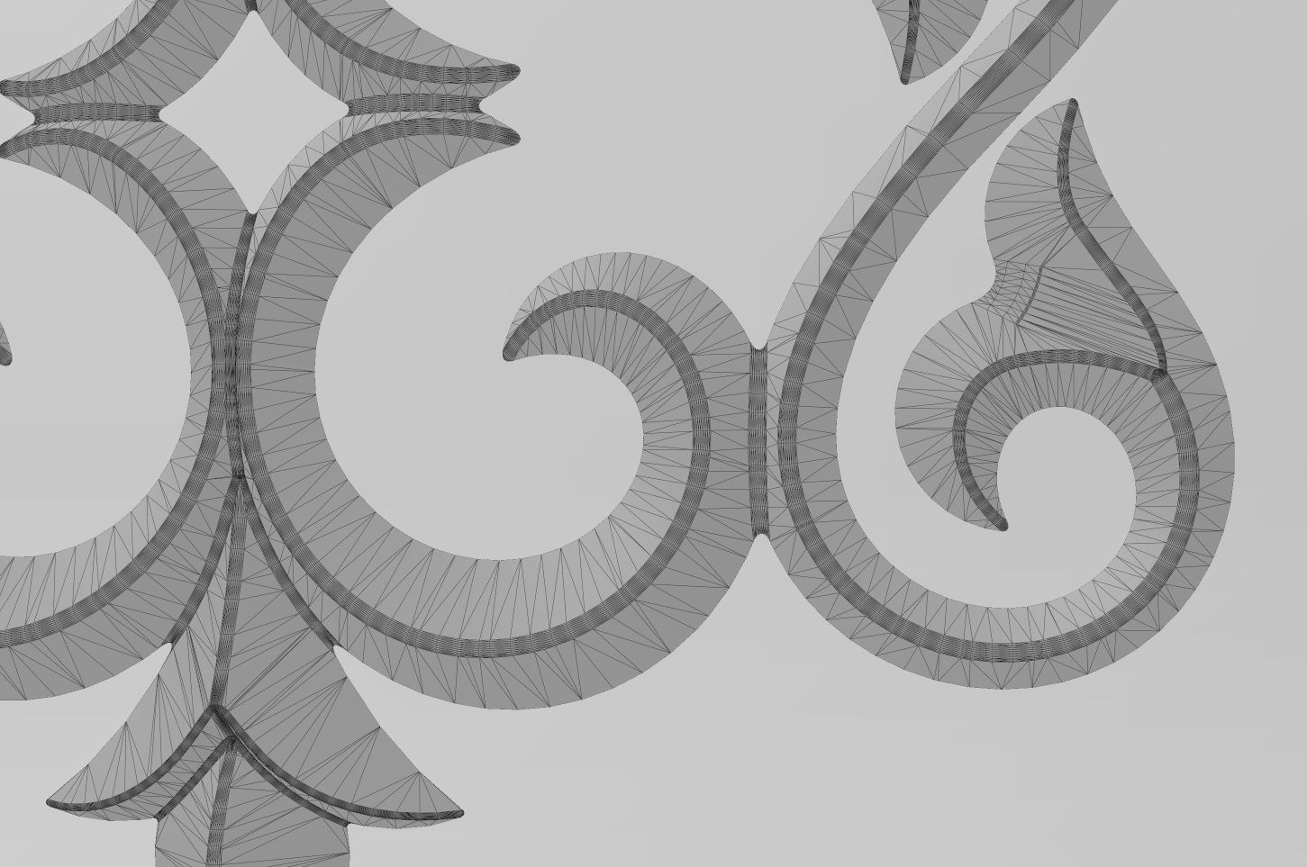 Floral Scroll molding and relief 3D print model_11
