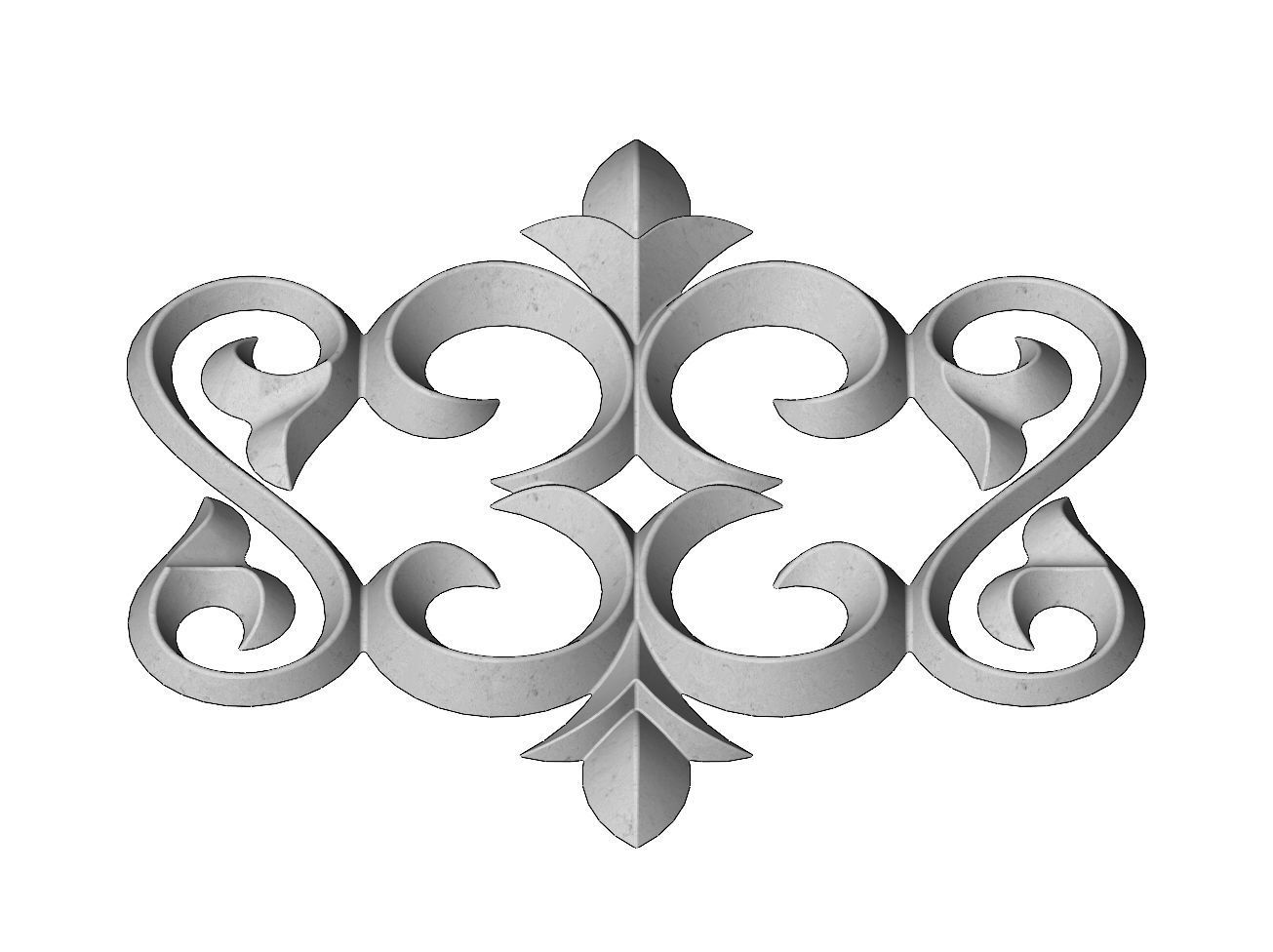 Floral Scroll molding and relief 3D print model_6