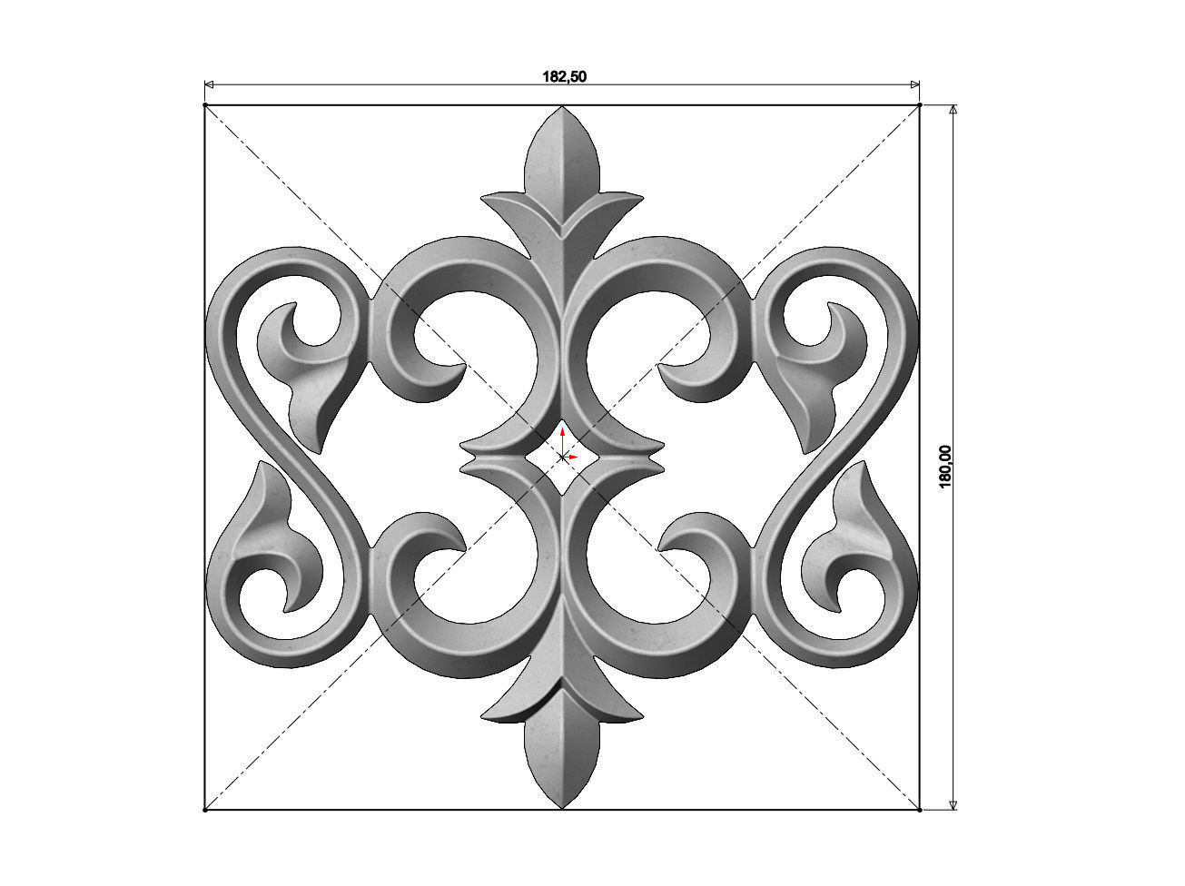Floral Scroll molding and relief 3D print model_4