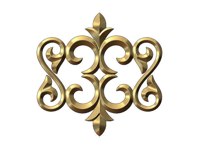 Floral Scroll molding and relief 3D print model