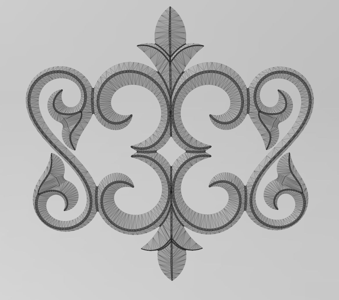 Floral Scroll molding and relief 3D print model_10