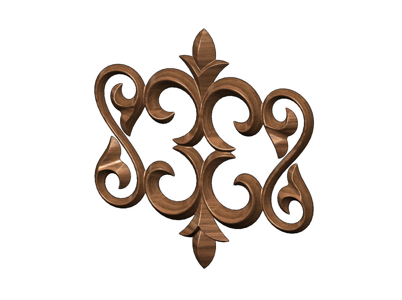 Floral Scroll molding and relief 3D print model_8
