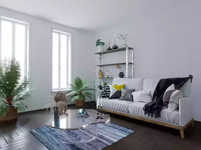 interior1129 living room with walls and wooden floors