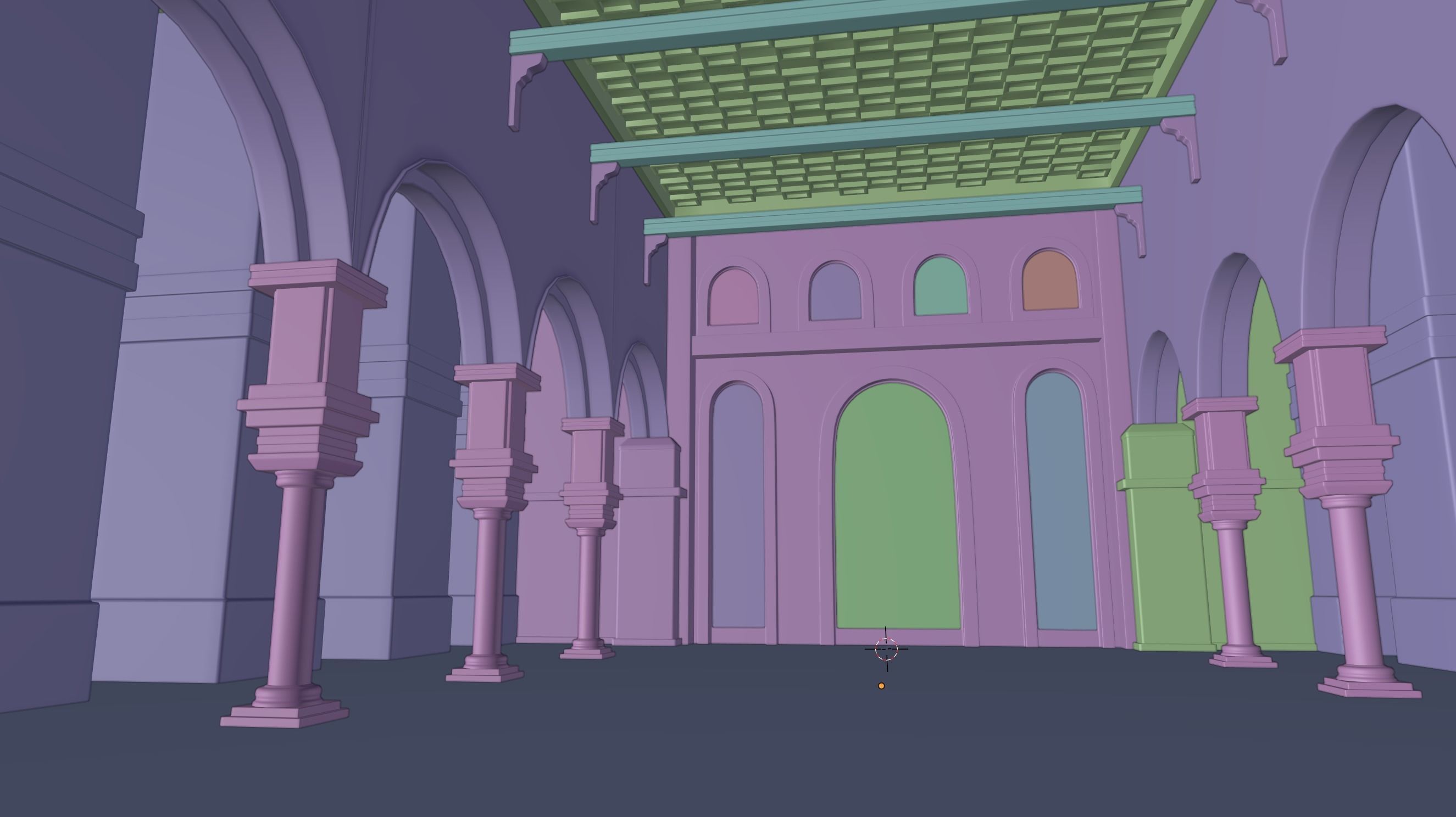 Arabian Islamic Hall Interior 3D model_2