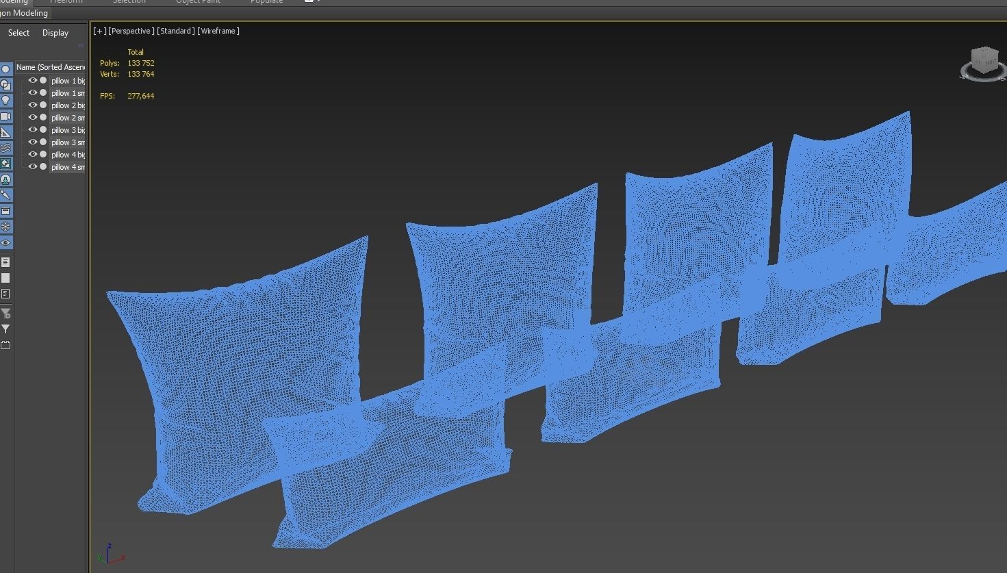 Decorative pillows set 038 3D model_7