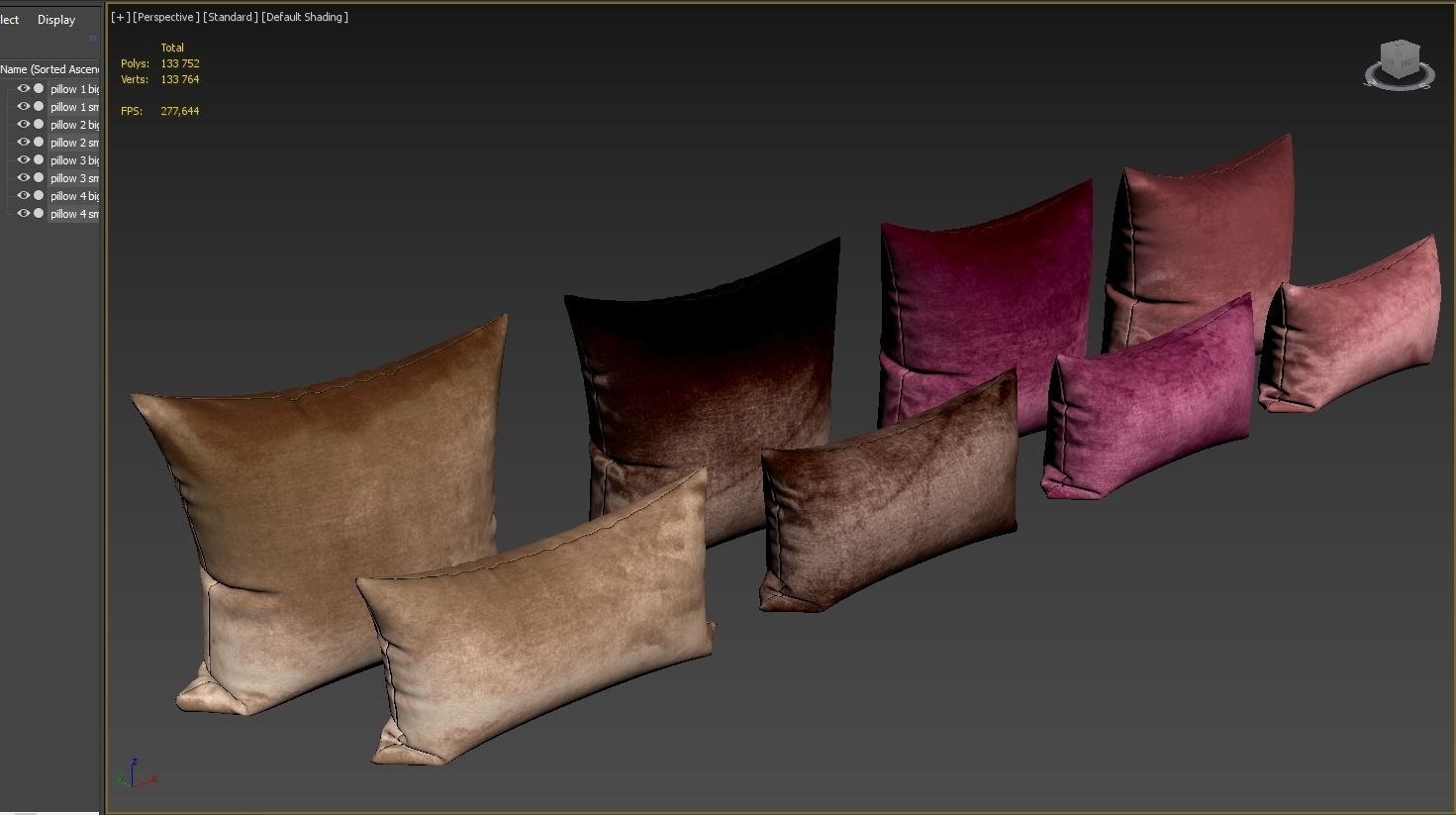 Decorative pillows set 038 3D model_5