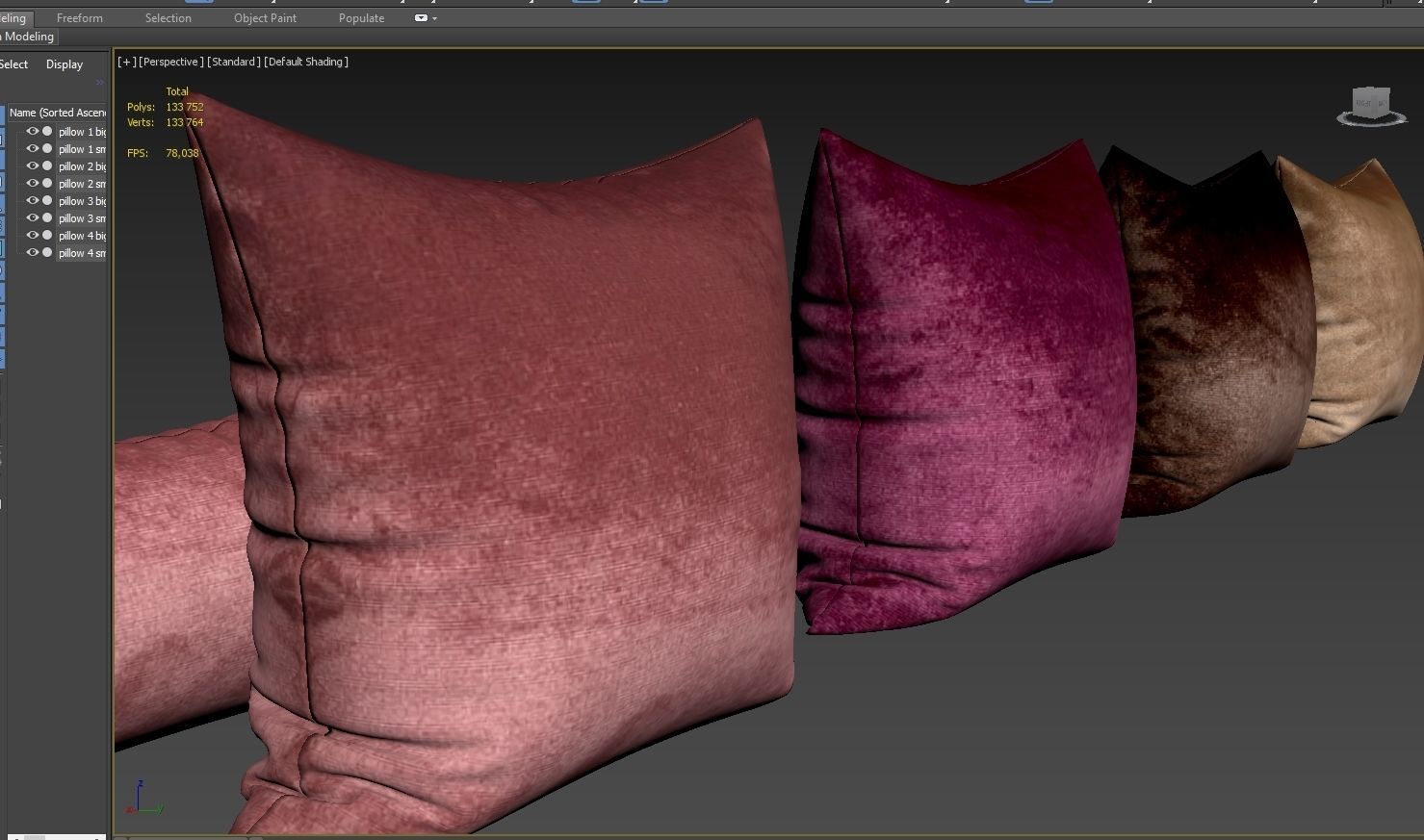Decorative pillows set 038 3D model_12